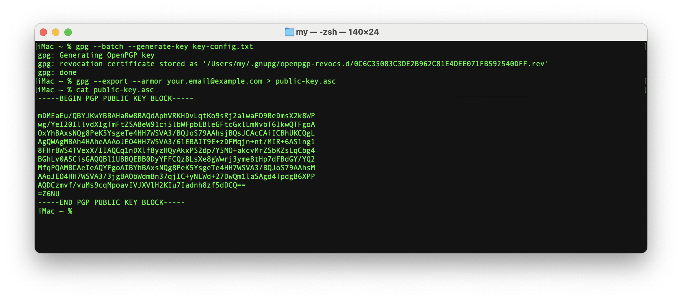 MacOS Key Generation